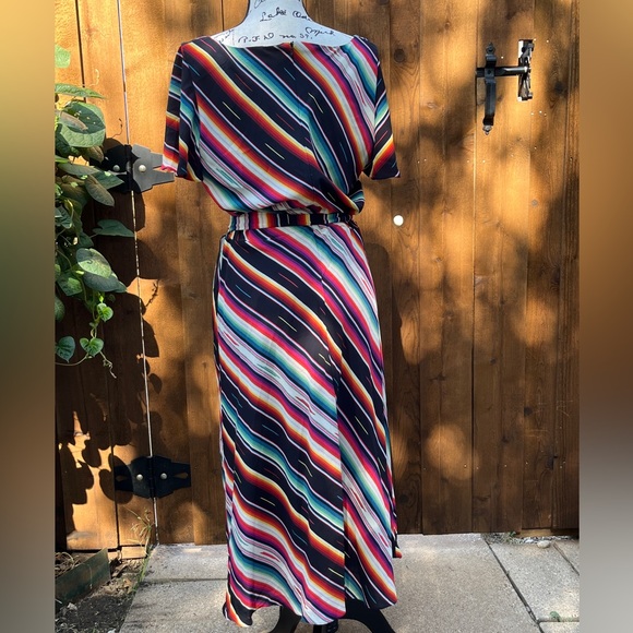 Lauren Ralph Lauren Blanket Print Midi Dress Multicolor Size 12 Casual Dress NWT - Picture 2 of 6